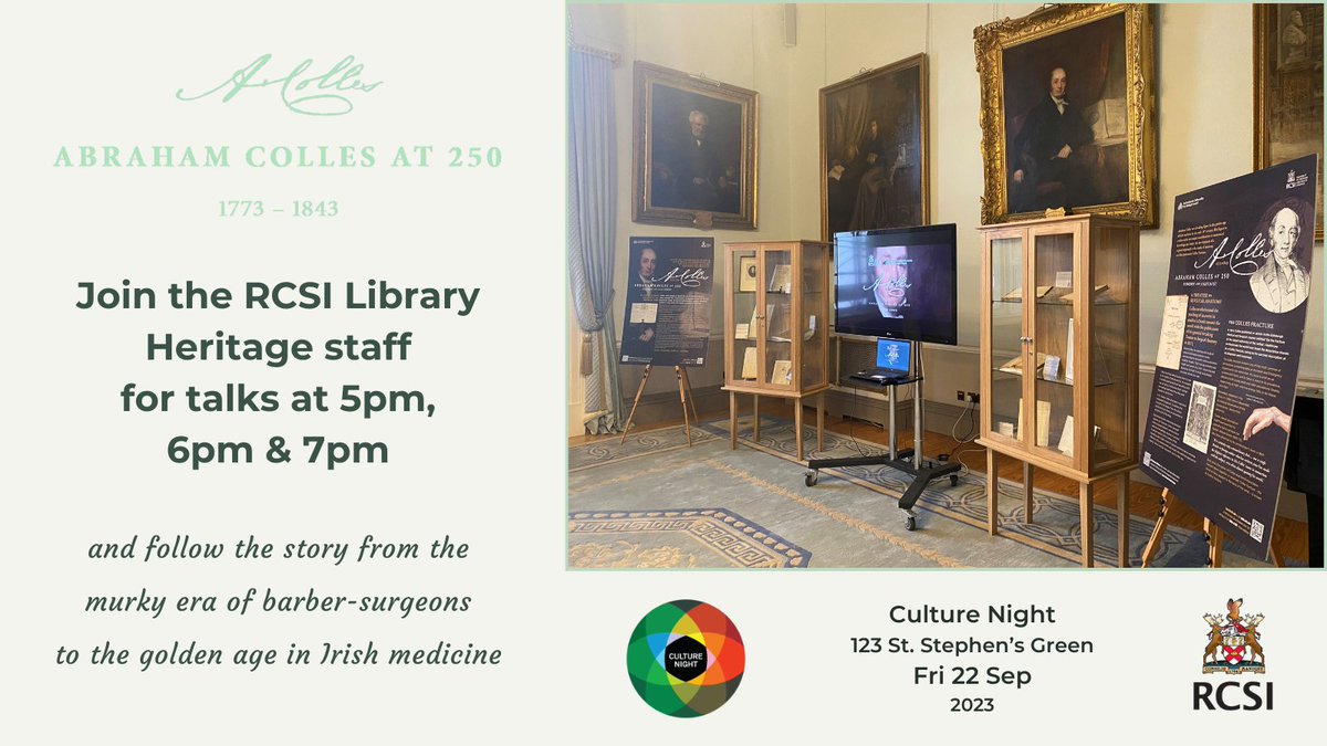 So come on in and see us!
 #RCSIHeritage #CultureNight #OícheChultúir #OneNightForAll #popupexhibition