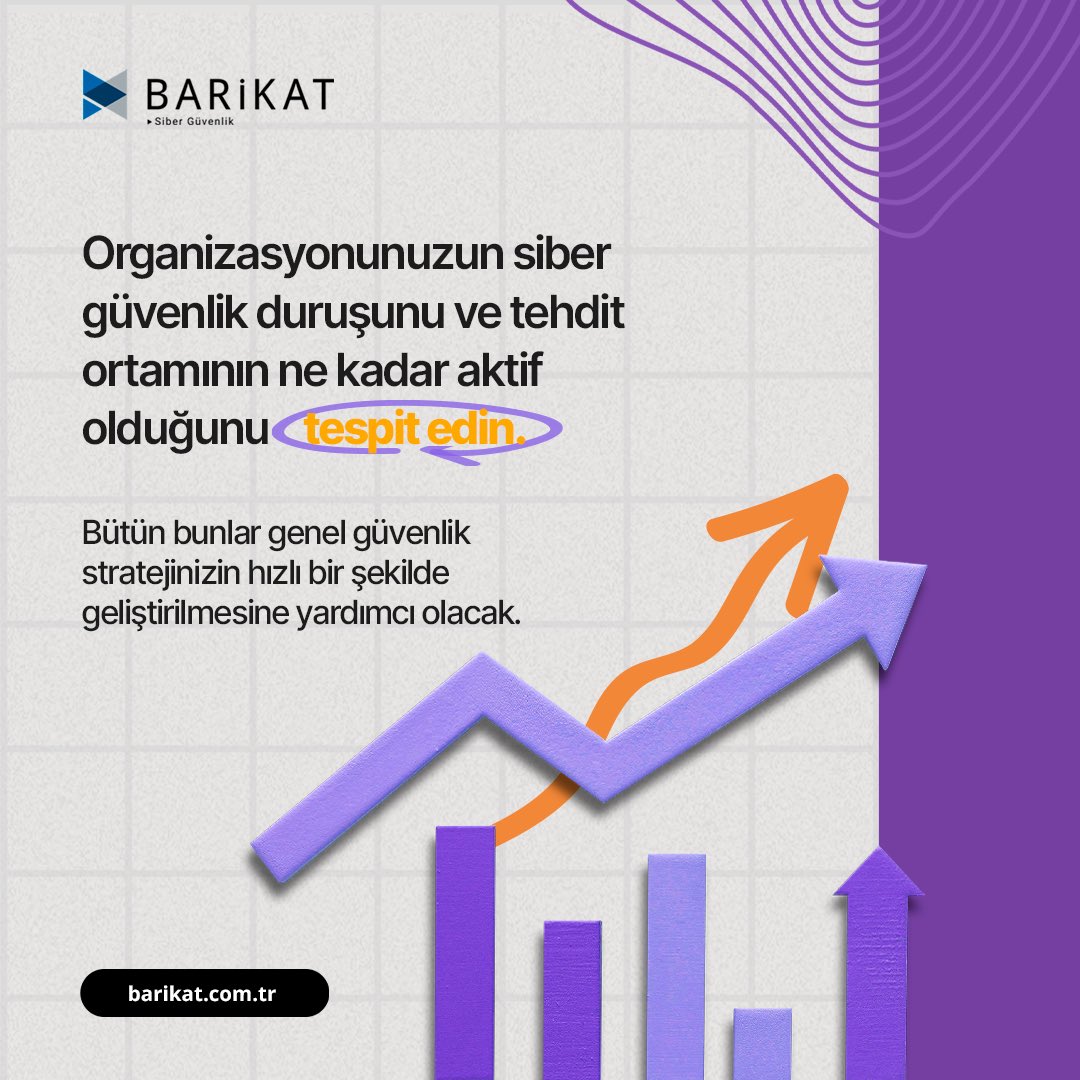 Siber Güvenlik Stratejinizi Nasıl Belirliyorsunuz? 🔐 İhtiyaçlarınıza uygun kapsamlı bir strateji oluşturmak için bize danışmayı unutmayın. 🖱 barikat.com.tr #Barikat #SiberGüvenlik #SiberGüvenlikStratejisi #MSSP #CISO