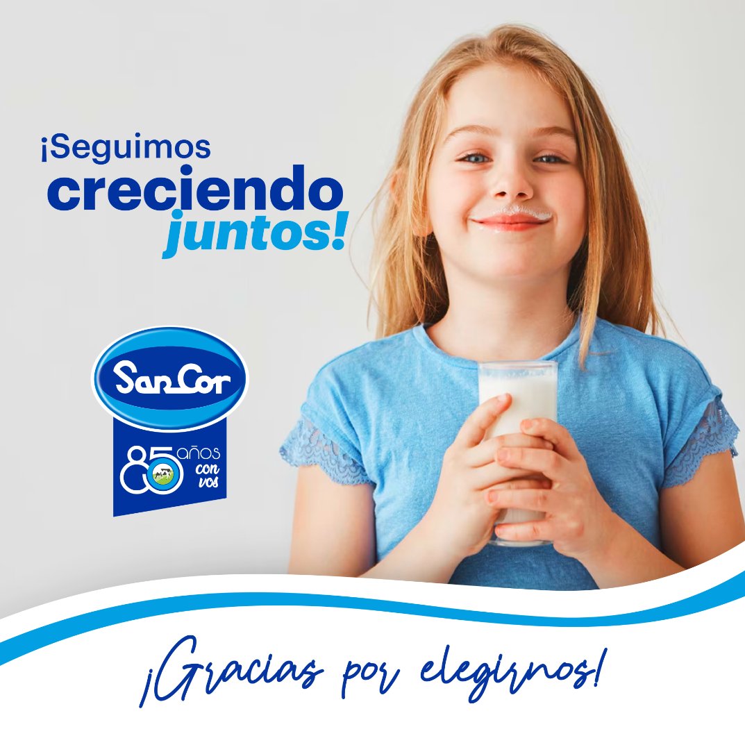 85 años de contribución a la alimentación de tu familia
Disfrutemos cada momento con los productos SanCor. #85Aniversario