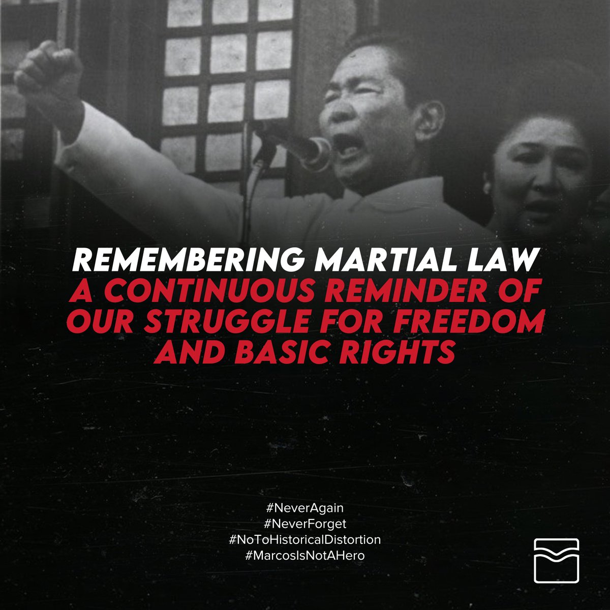 GeogSocUP's tweet photo. [STATEMENT ON REMEMBERING THE DECLARATION OF MARTIAL LAW]

#NeverAgain 
#NeverForget 
#NoToHistoricalDistortion   
#MarcosIsNotAHero https://t.co/jW7mLANSwP