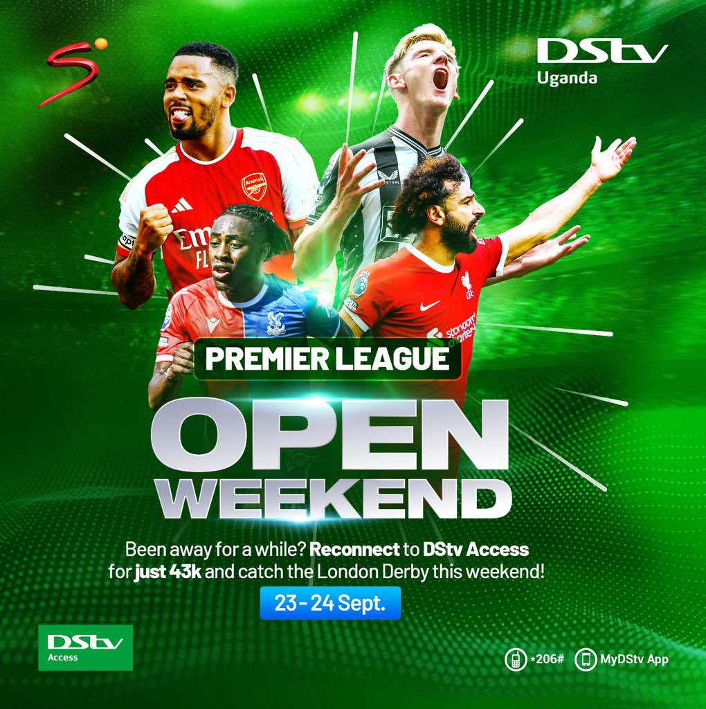 BusingyeJose's tweet image. Big thanks to our loyal DStv customers! 

Enjoy Premier League on Access for just 43k ugx. Don't miss the open weekend, 23rd-24th Sept! 

#KatiGunyume #DStvOpenWeekend 
🎉⚽