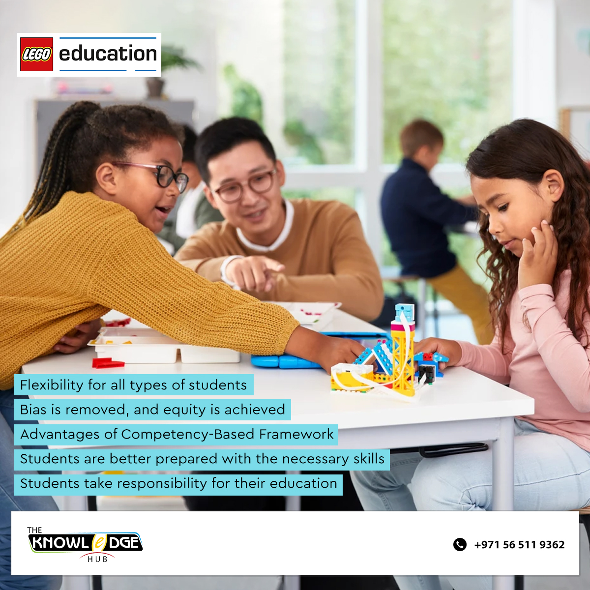 Knowledgehubdxb's tweet image. Transforming education with immersive competency-driven learning in schools. 🎓🌟 LEGO® Education harnesses key competencies for student-centered STEAM education through playful learning. 🧱🚀
#LEGOEducation #STEAMeducation #CompetencyBasedLearning.