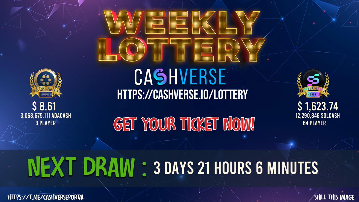 Get your ticket now at cashverse.io/lottery 🏆 #FortuneCash #CashVerse #Crypto #Defi