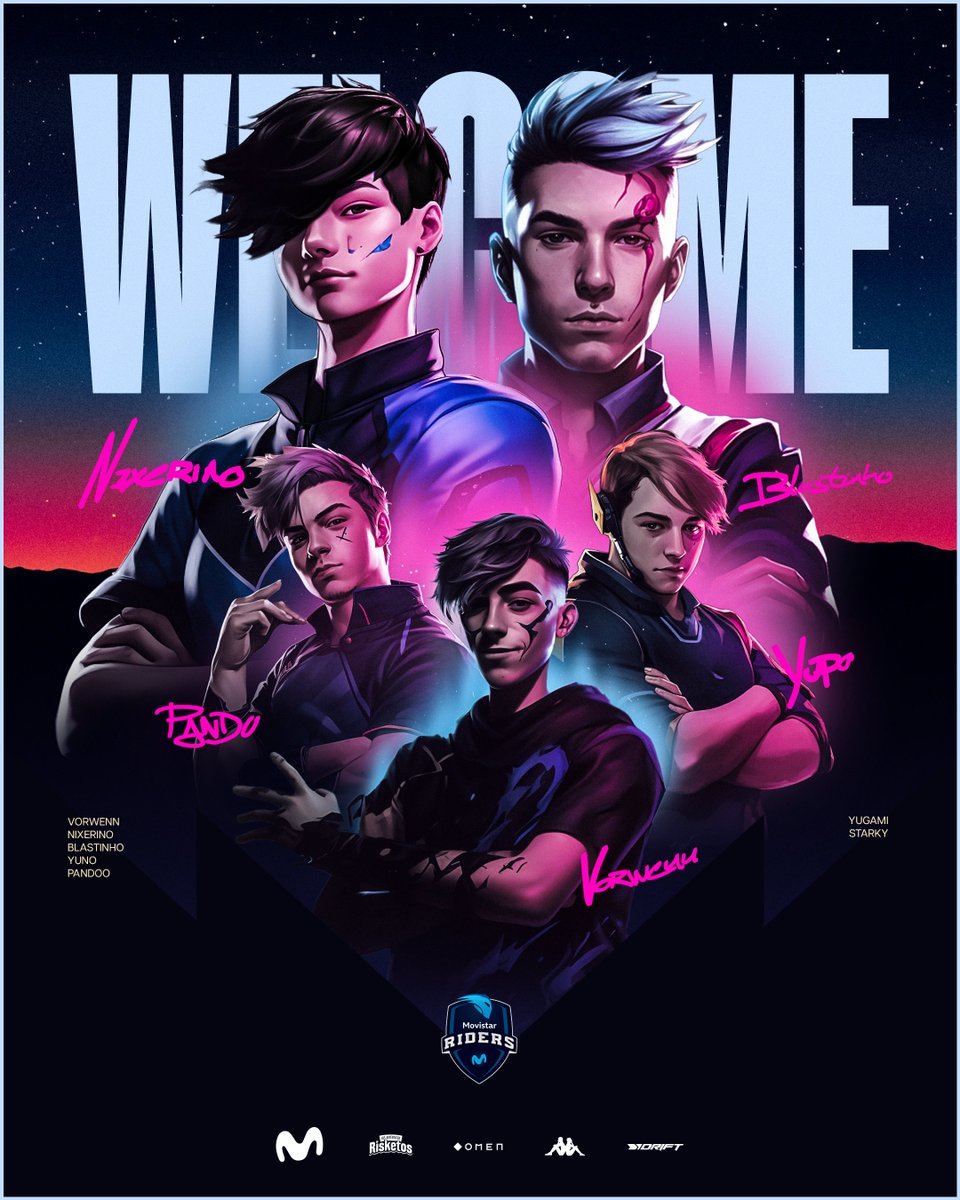MovistarKOINOW's tweet photo. >>MOVISTAR RIDERS VALORANT ROSTER - CROSSFIRE

🔥 ¡Bienvenidos jinetes! Vamos a comernos esta competición.
🔹 @n1xerino
🔹 @ImPandoo_
🔹 @Vorwenn
🔹 @YuNoFAS
🔹 @Blastinho

🧠 @YugamiFPS
📊 @StarkyVAL
💼 @RachelXGin

#SomosMovistarRiders💙 #Crossfire MediaMarkt Intel