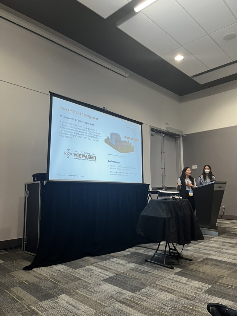 SHS_Consulting's tweet photo. We’re pleased to be in Ottawa for @OntarioPlanners #OPPIConference2023!  Alexa Volkov and Tristina Sinopoli presenting on “Convening Around a Crisis” — collaborative models for housing systems change and social purpose real estate. See you for day 2! https://t.co/ybRGrehBvh
