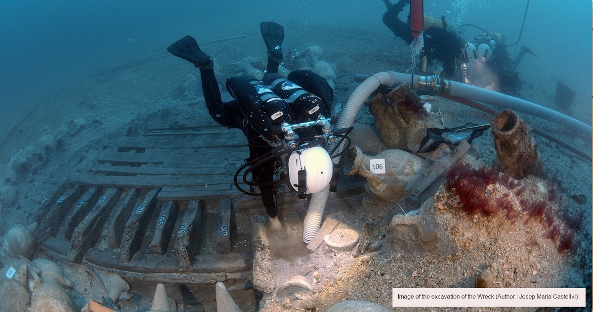 EvehaInter's tweet photo. Au cours de cet été, #ÉvehaInternational a participé aux fouilles archéologiques sous-marines consacrées aux #épaves des Iles #Formigues. Ces épaves, gisant à une profondeur d’environ 47 m, remontent à l’époque romaine. 

@macarqueologia https://t.co/MFY2nsWSsj