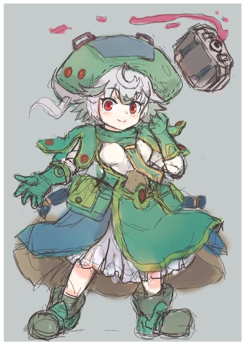 今夜もMisskeyわんどろ絵をはりはり…。今回は「メイドインアビス」より、プルシュカちゃんです!もっちりしちゃったかも…!(*'ω`) 