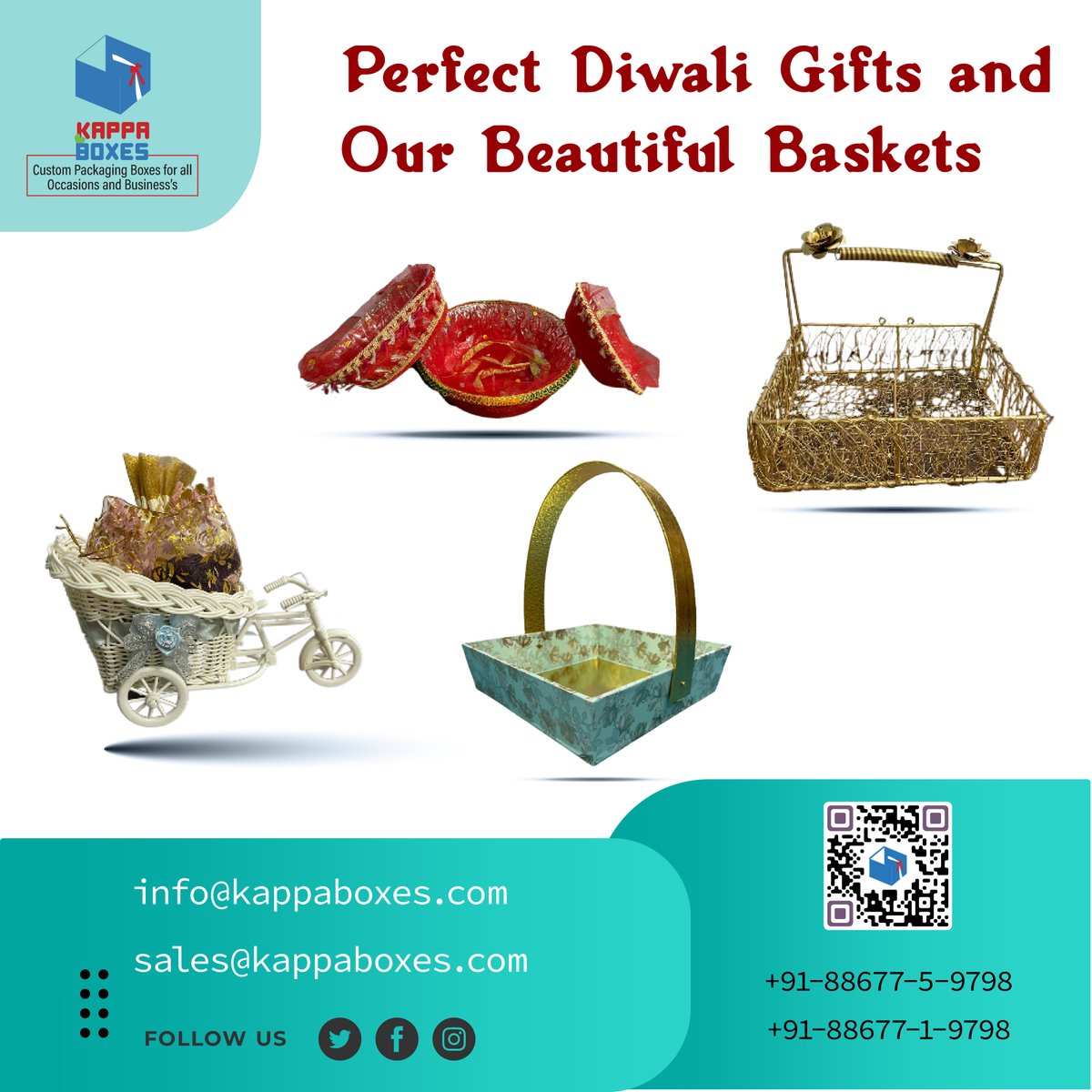 Our Diwali Celebration Basket is brimming with festive delights, perfect for sharing joy and love during the Festival of Lights.

#KappaBoxes  #rigidboxes #ecofriendly #sustainable #CustomizedBoxes #monocartons #labelsandstickers #carrybags