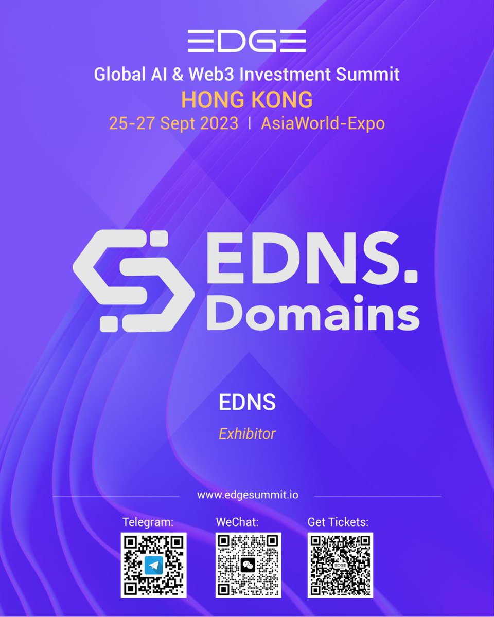 ednsdomains's tweet photo. 📢 Quick Reminder 📢 
 
@ednsdomains  x The @EDGE_Summit  ticket campaigns are ending tomorrow! 
 
Tasks⤵️   
  
📍1st Campaign: https://t.co/zw7YmD5gJO  
  
📍2nd Campaign: https://t.co/IJbvM6I94f   
 
🎁 40 #EdgeSummit event tickets, two light-cycle after-event tickets, and all participants to win EDNS #Web3 #domains. 
    
#EDNS #CampaignGiveaway