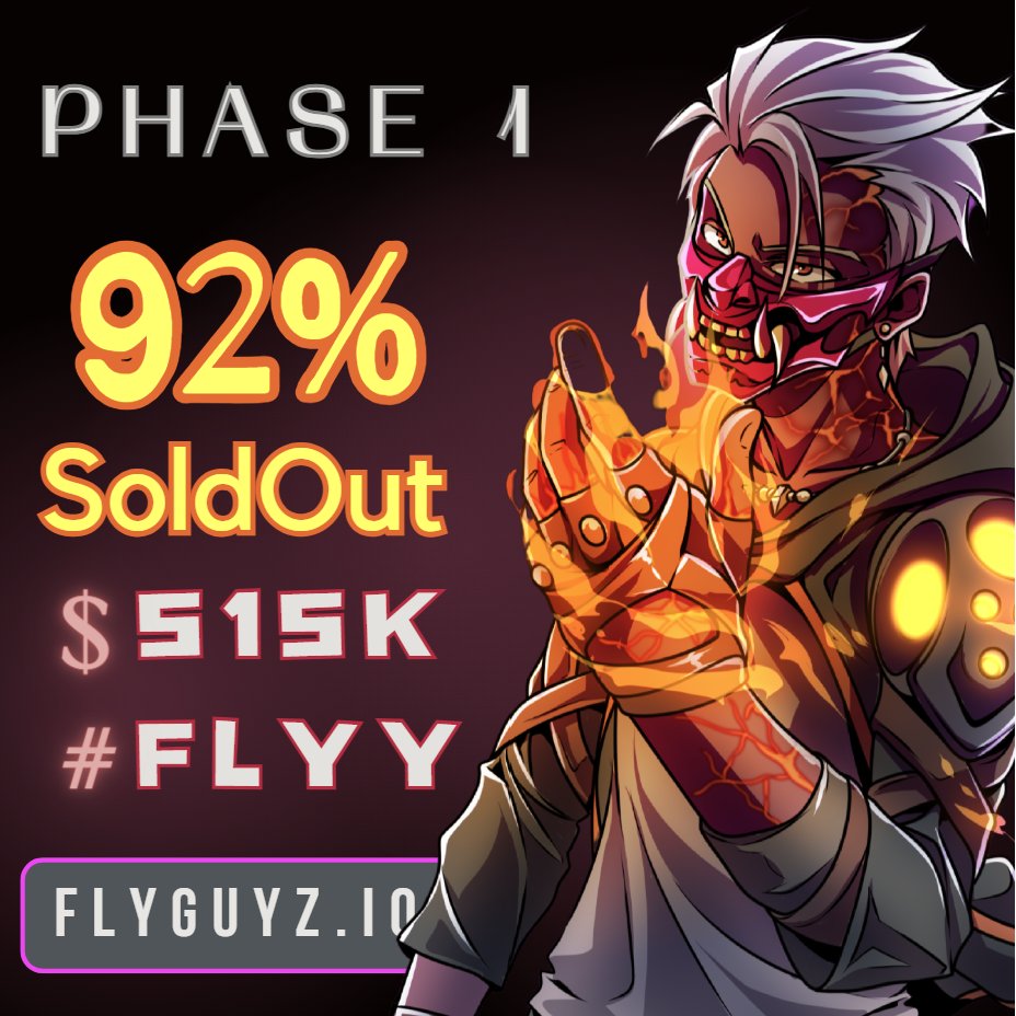 🚀 $FLYY Alert: ✅ 92% SOLD OUT! ☑️ Phase 1 offers a potential 500x ⚠️$FLYY at its cheapest. 〽️ Don't miss the wave! 🌊:) dashboard.flyguyz.io // #FLYY #MCADE #PlayToEarnIndia #TradingSignalsIndia #ApeCoin #TheSandbox #NFTIndia #FlyGuyz #Silk #ENJ @illuviumio @MEXC_Official…