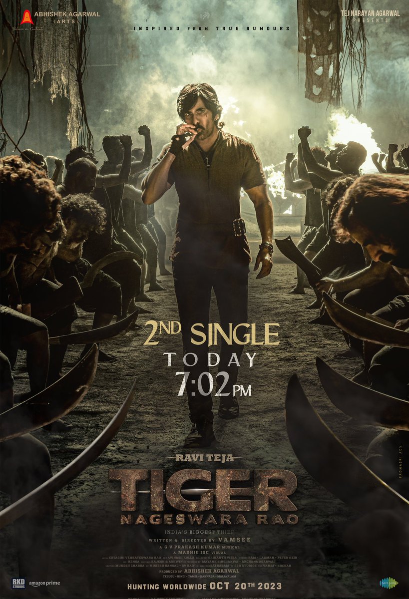 Anuderp1's tweet photo. #TigerNageswaraRao

Get ready for the thumping MASSIEST SONG from #TigerNageswaraRao 🥷🔥

2nd Single #Veedu #Bheedu #Ivanu #Ivan full song out today at 7:02 PM ❤‍🔥

A @gvprakash musical 🥁

@RaviTeja_offl @DirVamsee @AbhishekOfficl @AAArtsOfficial https://t.co/WuArcveiF5