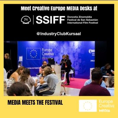 ECMEDIAnd's tweet photo. 📢Comienza la 71º edición de @sansebastianfes y todas las actividades que propone #MEDIA se ponen en marcha
Visita el stand #creativeeuropeMEDIA en #industryclubkusaal
info de actividades >>>https://t.co/IK19cXKluY 🎞️🇪🇺
#proudtosupportthebest https://t.co/mmPqrfbJ0j