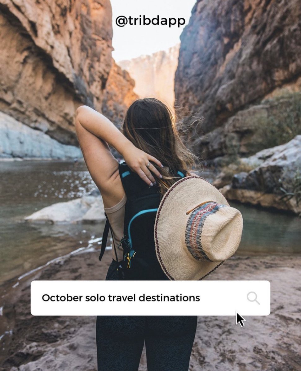 Where to travel solo in October and meet other solo travellers?
• Texas
• Mexico
• India
• Japan
• Australia 
• Canada 
• Thailand
• Costa Rica

#solotravel #adventure #socialnetwork #tribdapp