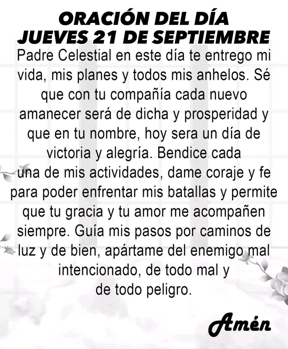 Oración diaria para hoy jueves.