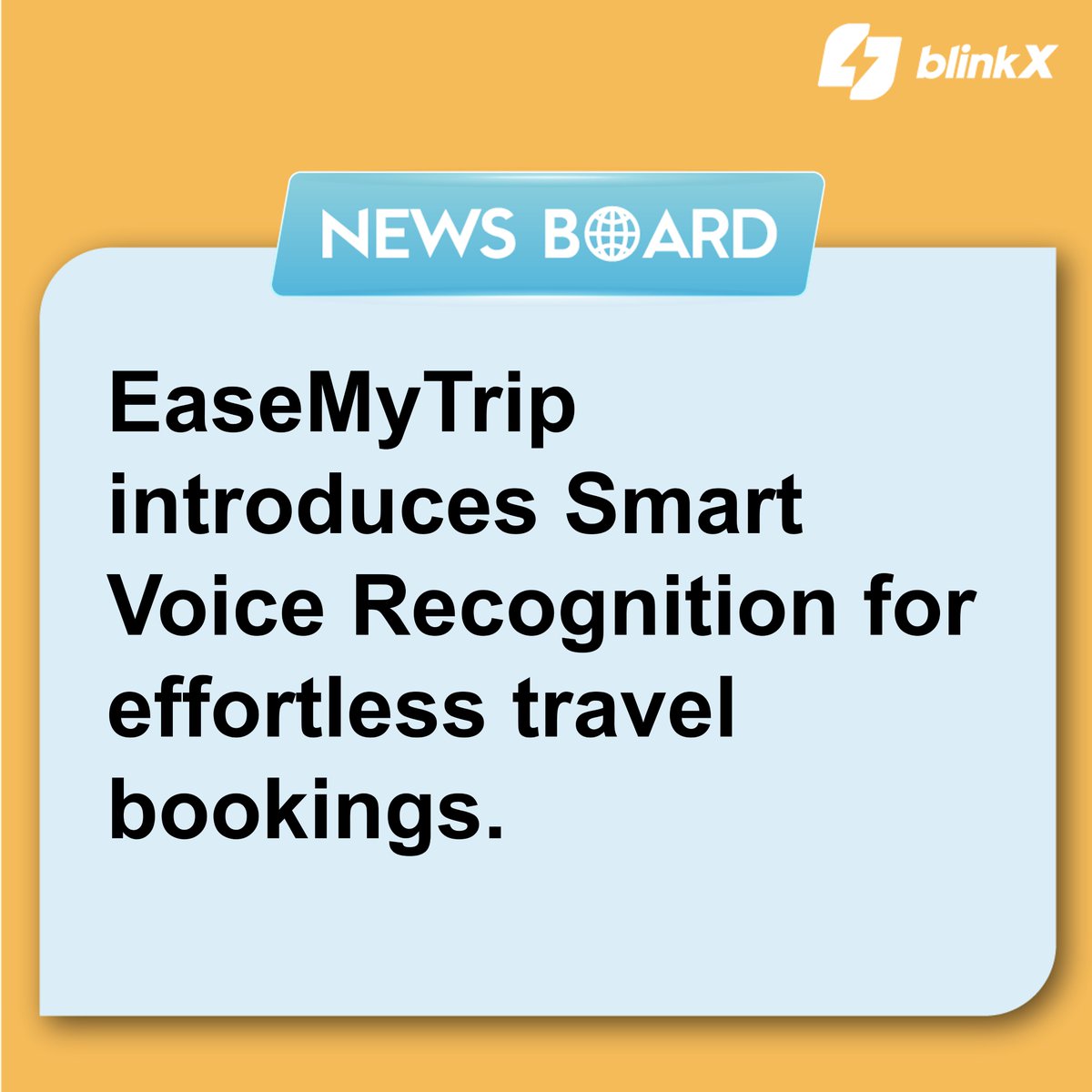 getblinkx's tweet image. EaseMyTrip introduces Smart Voice Recognition for effortless travel bookings.

Read more at - blinkx.in/news/company/e…

#easemytrip #travel #voicerecognition #technology #ai #ml #BusinessNews #StockMarket #StockToWatch #sharemarket #StockMarketindia #stockmarketnews #nse #bse…