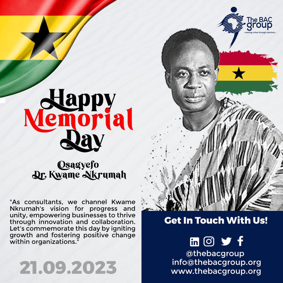 Osagyefo Dr. Kwame Nkrumah's remarkable achievements will continue to resonate for generations to come. Happy Memorial Day!

#kwamenkrumah 
#happymemorialday