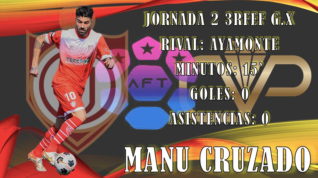 MANU CRUZADO 💫

JORNADA 2 - 3RFEF G.X

15' para el medio en su segunda jornada.

<a href="/ManuCruzado10/">Manu Cruzado </a> 
<a href="/DeTrenas/">Agencia De Fútbol Trenas</a>