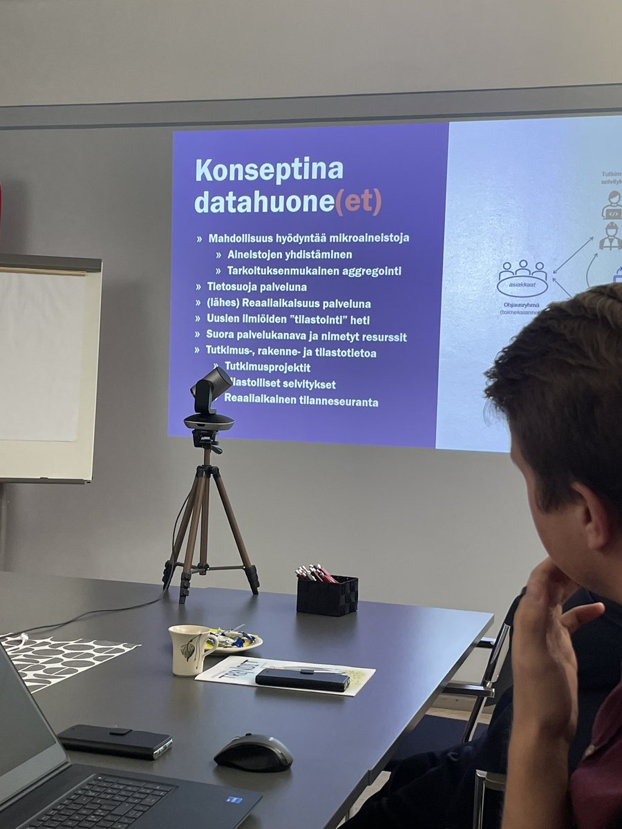 Tänään Joensuussa kuulemassa <a href="/pkliitto/">Pohjois-Karjala</a> <a href="/POKELYkeskus/">Pohjois-Karjalan ELY-keskus</a> <a href="/Joensuu_fi/">Joensuun kaupunki</a> tarpeita ja esittelemässä <a href="/Tilastokeskus/">Tilastokeskus</a> ja <a href="/datahuone/">Datahuone</a> mahdollisuuksia. <a href="/MariYlaJarkko/">Mari Ylä-Jarkko</a> <a href="/mapaavon/">Matti Paavonen 🇺🇦</a> <a href="/jarnoturunen/">Jarno Turunen</a> <a href="/Ilkka66/">Ilkka Pirskanen</a> <a href="/raisalapp/">Raisa Lappeteläinen</a>