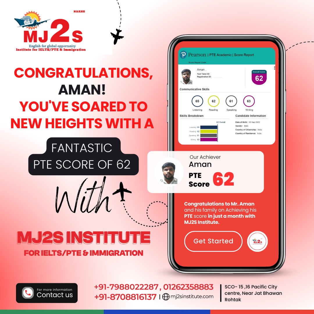 Congratulations Aman for scoring 62 band score. We are happy for your success.
.
.
.
.
.
.
.
#mj2s #institute #overseas #abroadeducation #higherstudy