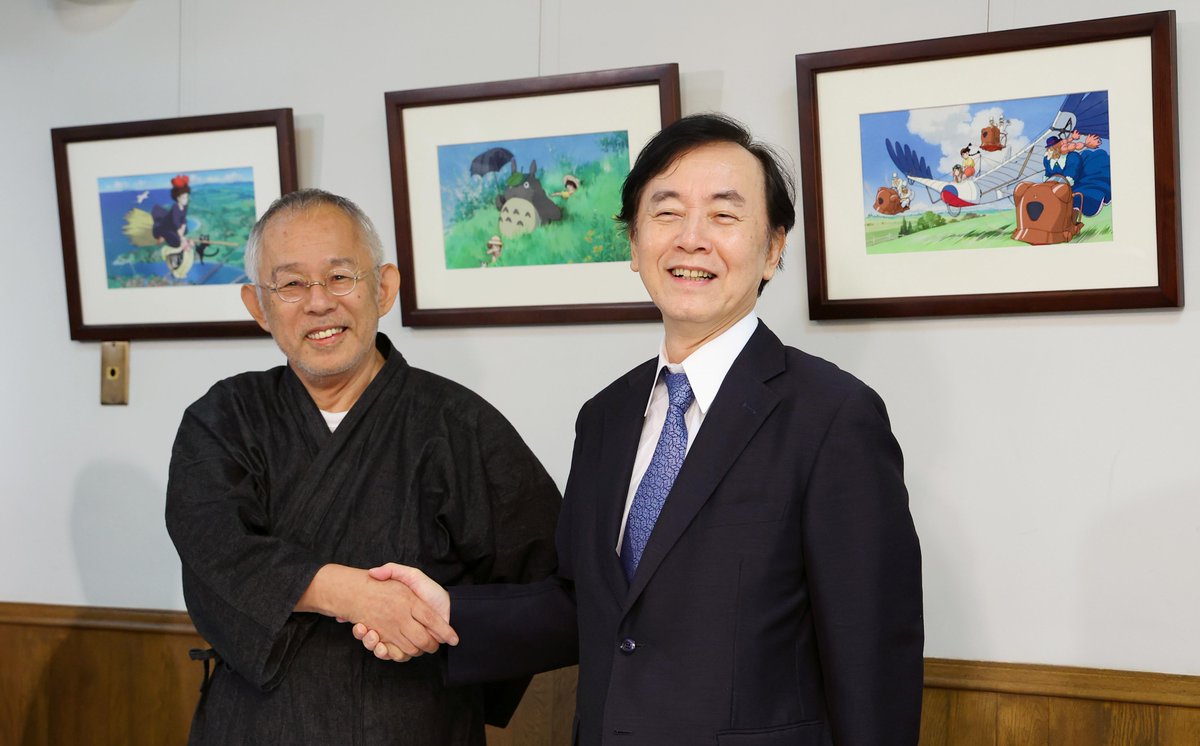 catsuka's tweet photo. Nippon Television has just acquired Studio Ghibli.
Producer Toshio Suzuki (75) was looking for a successor, and proposed Goro Miyazaki, but Hayao Miyazaki (85) refused (and so did Goro).
And Nippon Television was an old Ghibli's partner (Friday Road Show).
https://t.co/EX4jsKXrkP https://t.co/n0TkyTxeZS