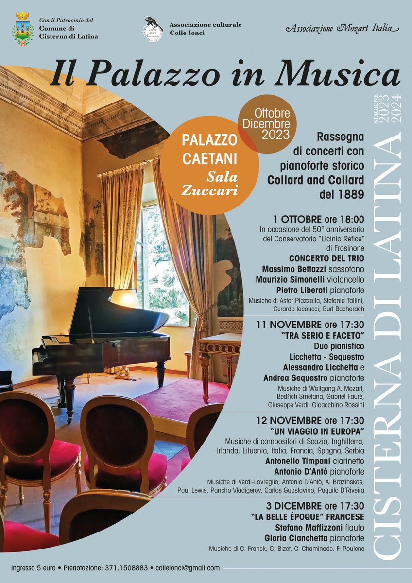 Colleionci's tweet photo. Il Palazzo in Musica. Cisterna di Latina. Sala Zuccari. https://t.co/EMma4BsezB