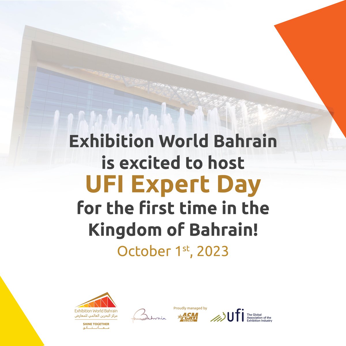 Exhibition World Bahrain is excited to announce that we will be hosting UFI Expert Day on the 1st of October, featuring experts discussing the region's MICE industry and its economic impact on the Kingdom.

#MICEevents #MICEindustry #UFI #UFIExpertDay