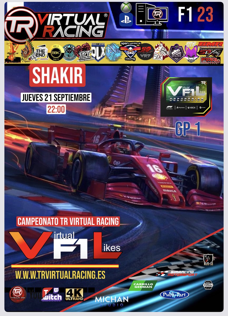 Titanium__Red's tweet photo. Después de una previa en GT7 de infarto y una primera carrera en PC en el Campeonato con 45 inscritos de Assetto Corsa Competizione os presentamos el campeonato internacional con ni mas ni menos que 20 equipos de varios países para sacar una liga completa de formato Único. https://t.co/DpRIkyamaa