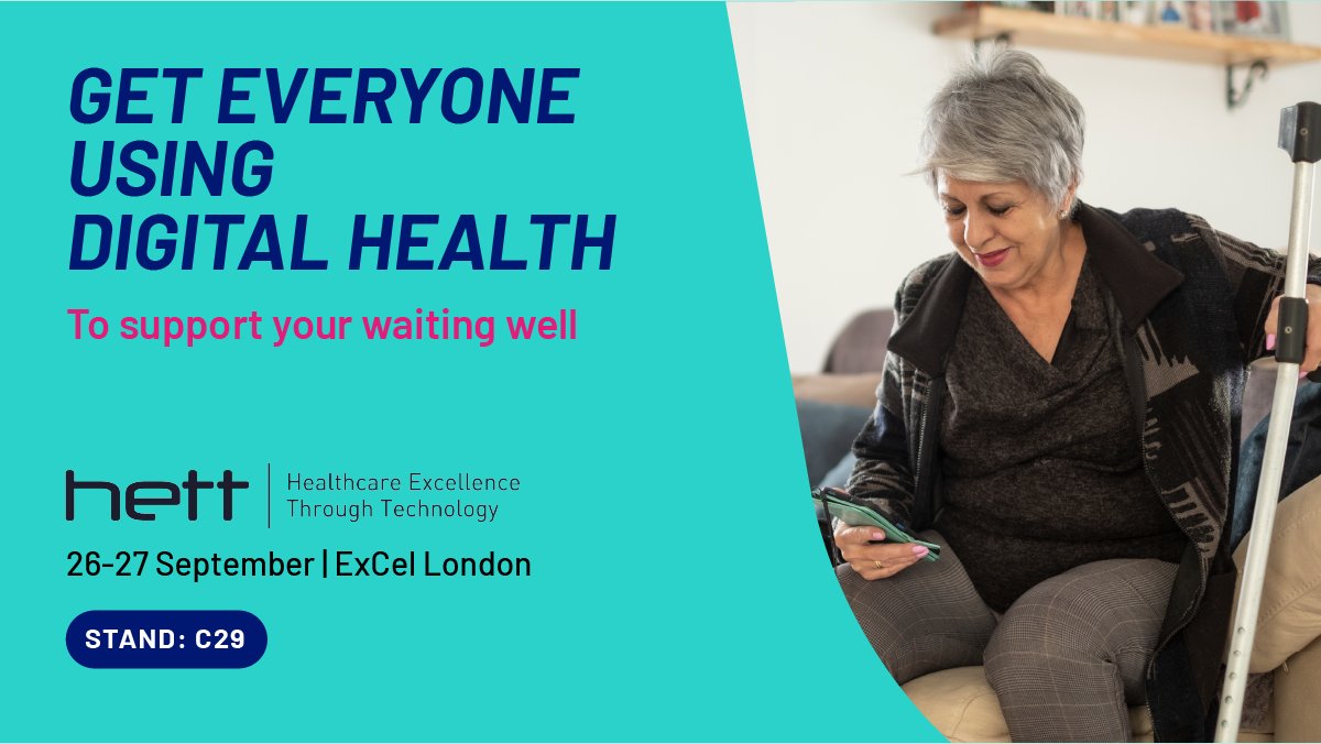 OrchaHealth's tweet photo. Let’s #GetEveryoneUsingDigitalHealth to support your waiting well and build a sustainable healthcare system. Visit us @HETTShow to see how the right portfolio of digital health technologies and distribution tools can reduce your system pressures. Meet us: https://t.co/mEtgx67YH5 https://t.co/mrRicR1YQy