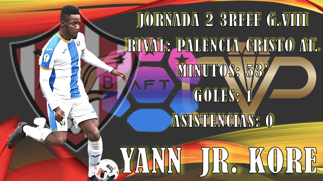 YANN JR. KORE 🌋

JORNADA 2 - 3RFEF G.VIII

El delantero jugó 53' e hizo el primer gol oficial, pero seguro que vendrán más.

<a href="/DeTrenas/">Agencia De Fútbol Trenas</a>