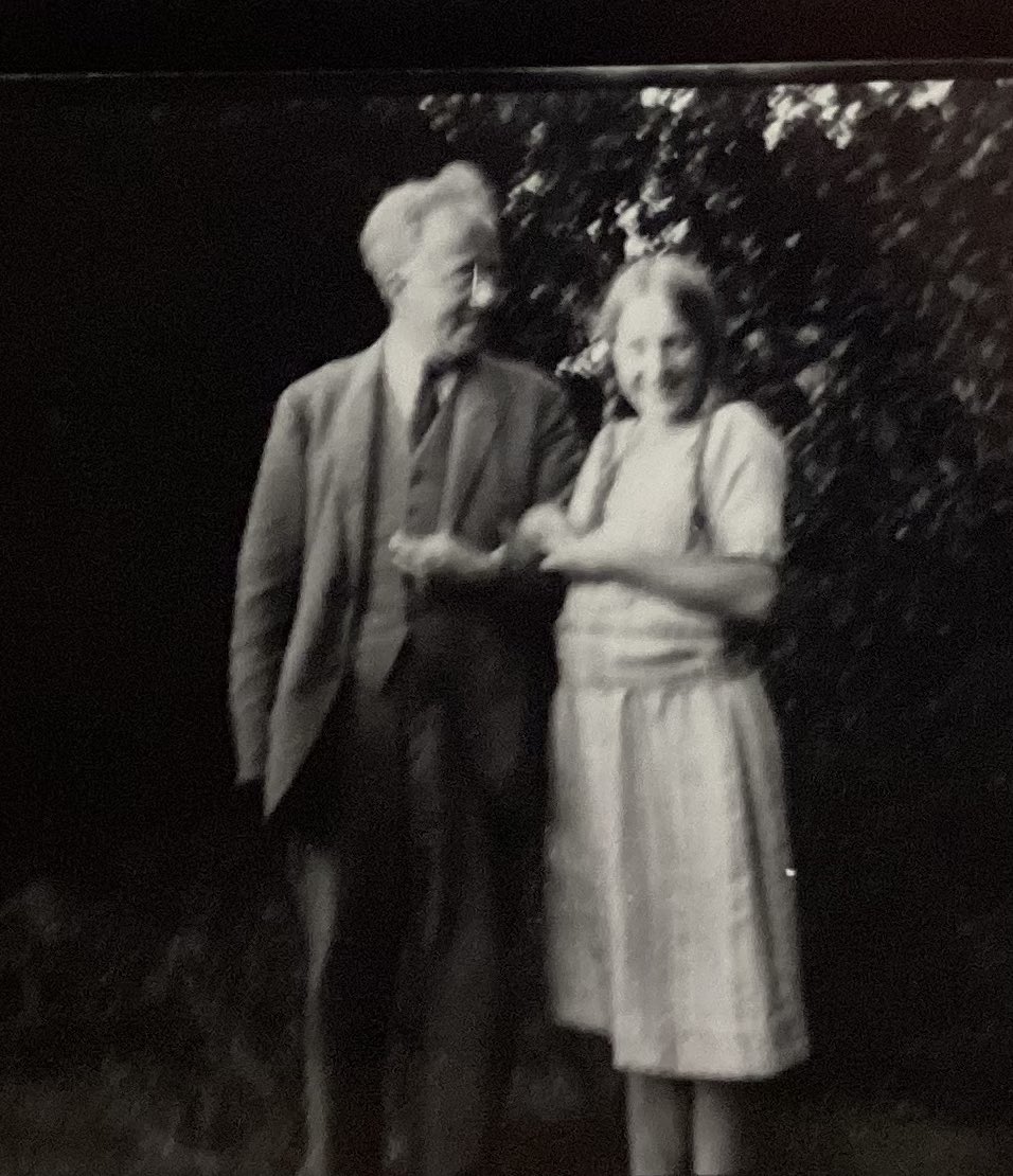 tudorfp's tweet photo. Happy 149th Birthday #GustavHolst, born #OTD 1874. Seen here with his beloved composer daughter Imogen in 1921, their joy in each other’s company clear to see. Bravo @RCMLondon for premiering Imogen’s Iken fanfare 6 pm today. Looking forward to 2024 and #GustavHolst150 https://t.co/j9hHP0RO2g