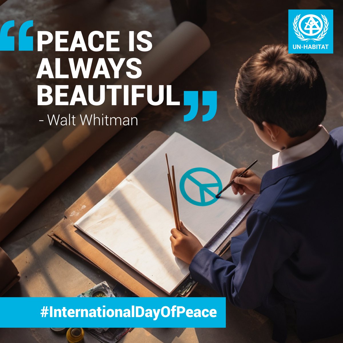 UNHabitatIndia's tweet photo. In a world ridden with conflict, choose peace. Celebrating International Day of Peace.
#InternationalDayOfPeace #TogetherForPeace #WorldPeaceDay #HarmonyInUnity https://t.co/p19zoplG14