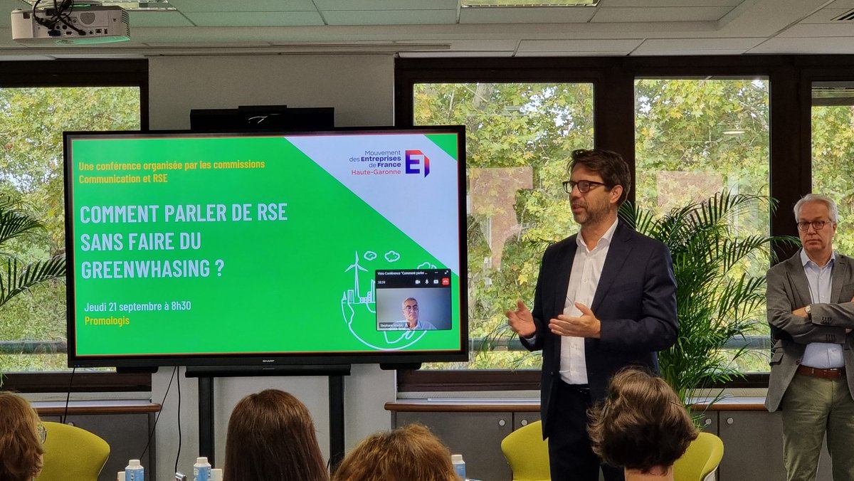 MEDEF31's tweet photo. ♻️Comment parler de #RSE sans faire du #Greenwashing ?
Conférence organisée par les commissions RSE & Communication du #medef31 chez @Promologis.
Avec @Biocenys l'Arpp, @DanielLuciani, @lagence_happy https://t.co/FirPtIOr9d