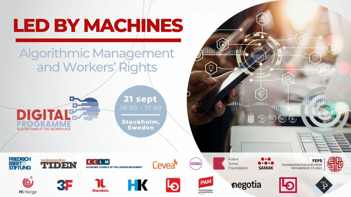 Today, we launch our 🆕Digital Programme 'Algorithms at the Workplace'
bit.ly/DigitalResearc…

🤖With company case studies of algorithmic management, surveys on the workers’ experience in #AlgorithmicManagement & research on online platforms, employment terms & algorithms.
🧵⬇️