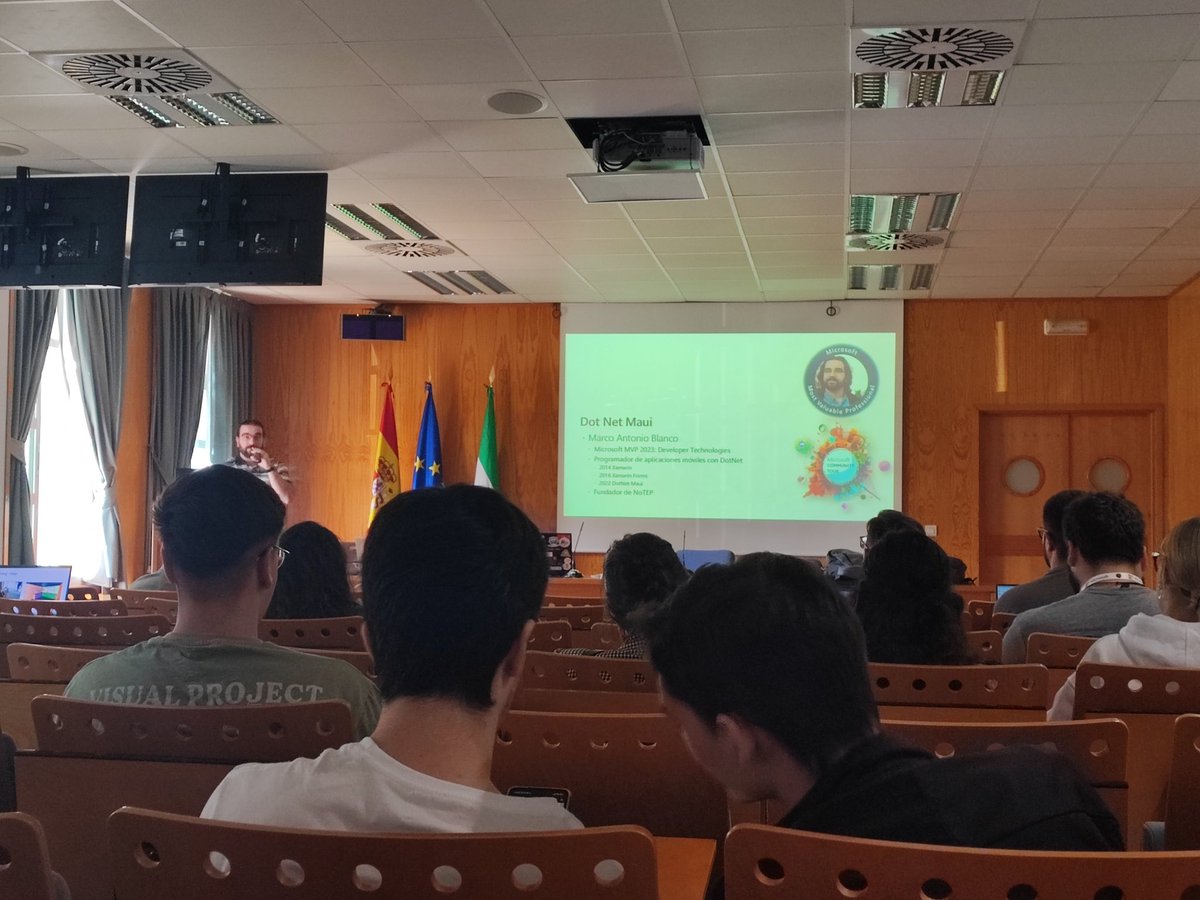 Sevilla Dot Net (@sevillanetdevs) on Twitter photo Empezamos el evento de #MicrosoftComunityTour en <a href="/pablodeolavide/">Pablo de Olavide</a> con <a href="/marcoablanco/">Marcos Antonio</a> hablando de #Microsoft #MAUI. Empezamos el evento de #MicrosoftComunityTour en <a href="/pablodeolavide/">Pablo de Olavide</a> con <a href="/marcoablanco/">Marcos Antonio</a> hablando de #Microsoft #MAUI.