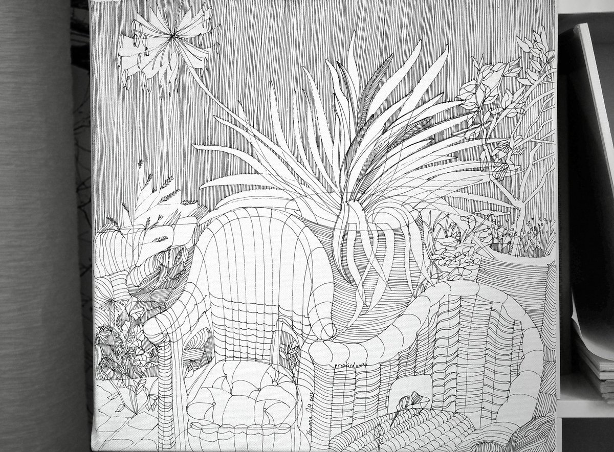 prostirdumok's tweet photo. Garden in Lines🍂Lines in the Garden
...
40x40cm, canvas, ink, isograph, 2023
...
#prostirdumok #artwork #draw #drawings #drawingart #line #INK #inkart #Kunst #графіка #ukraineartist #exebition #interiorart #poster #OpenSeaCollection #openseaart #OpenSeaNFT #NFTCommmunity #nftart https://t.co/TrmDOh4TGg