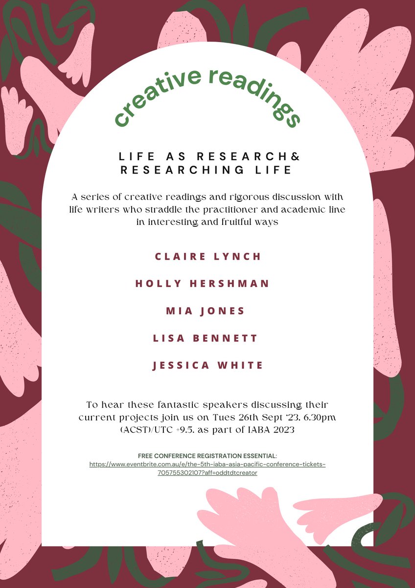 LifeNarrativLab's tweet photo. Have you registered for the 2023 IABA Asia-Pacific online conference? If not, maybe this will inspire you! We’re hosting a creative event titled ‘Life as Research and Researching Life’. https://t.co/T1fJ8N7Vgc