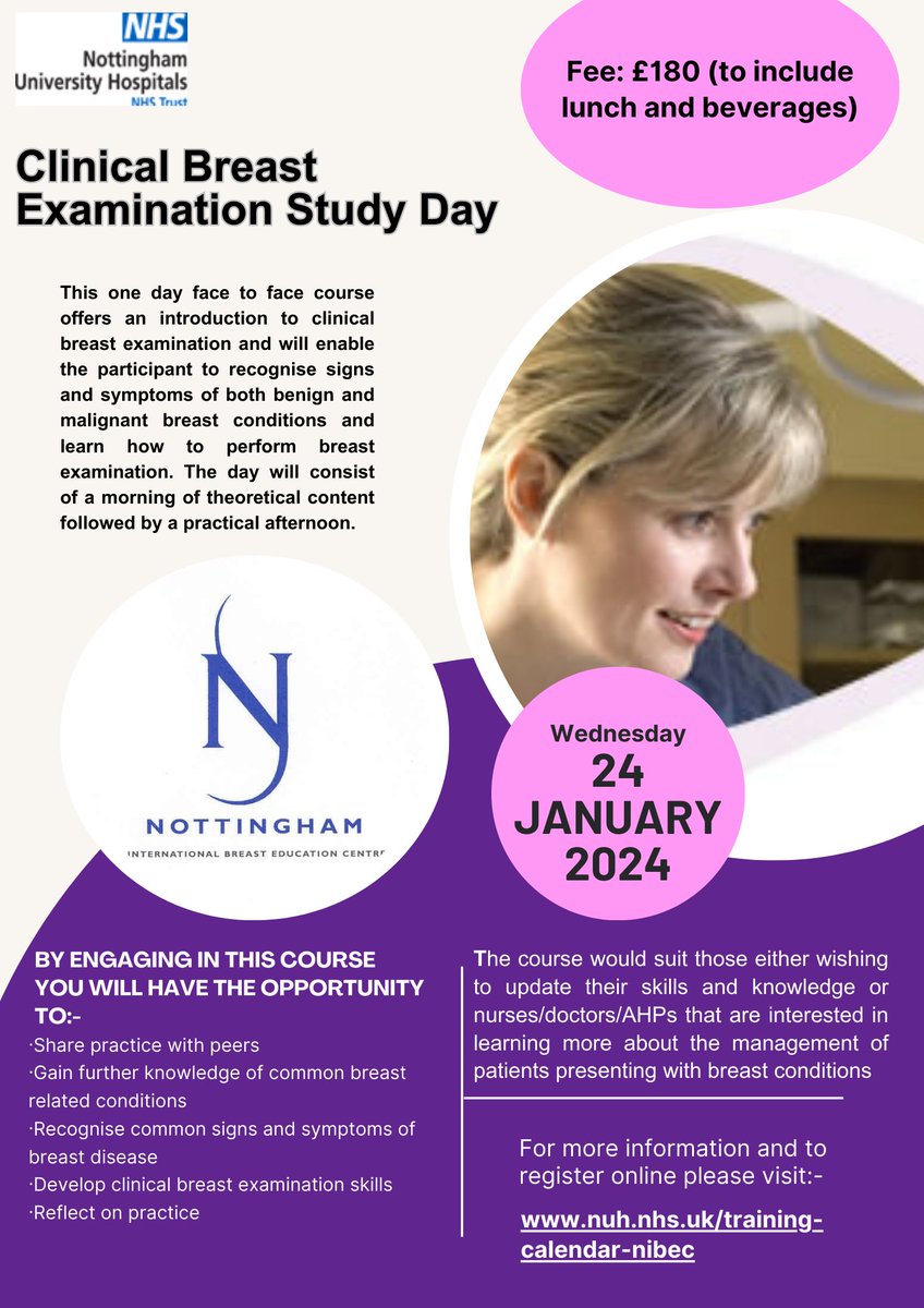Want to learn clinical breast examination or refresh skills? This one day course will take place on 24th January 2024. Spaces will be limited.