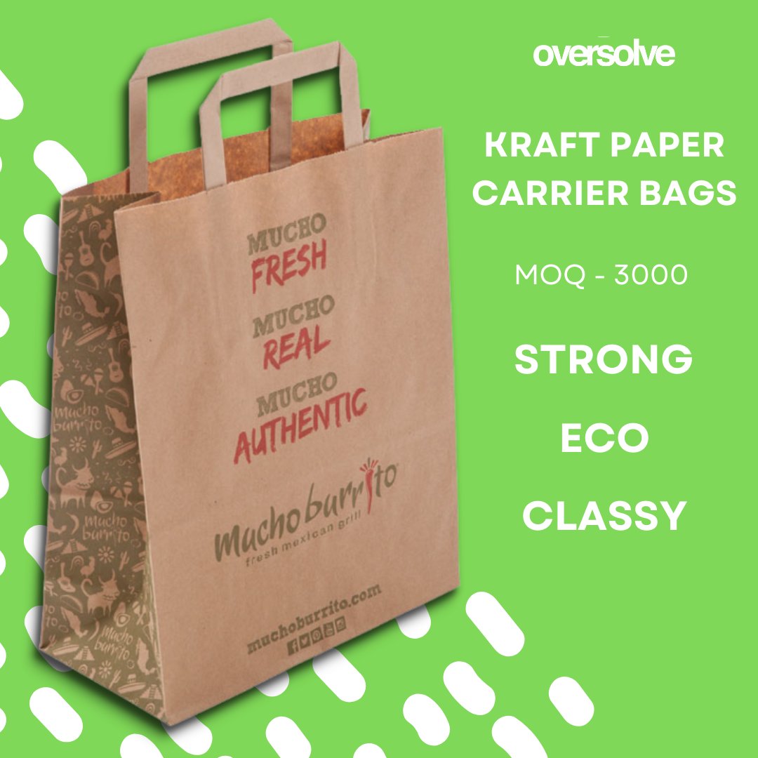 Oversolve's tweet photo. Our Kraft Paper Carrier Bags come with either a flat or twisted  paper handle and you are also able to choose from a variety of colours which, along side your chosen design, allows you to create a purely bespoke carrier bag!

https://t.co/j8obCQ0Q3g https://t.co/cFT0Hft4lF