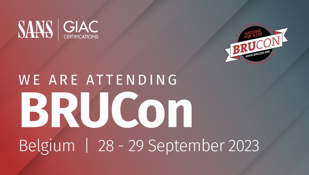 🗓️ One week until <a href="/brucon/">BruCON</a>!

Connect with the <a href="/SANSInstitute/">SANS Institute</a>  team to learn about the most trusted resource for training, certifications, and research.

➡️ Learn more: brucon.org/2023/

#SANSTraining #BruCON0x0D #BruCON0x0F
