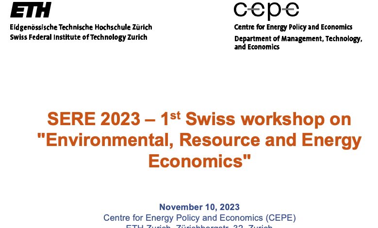 Submissions are open to  SERE 2023 – 1st Swiss workshop on “Environmental, Resource and Energy Economics”, here at ETH Zürich and supported by <a href="/EAERE_envecon/">EAERE</a>!
Submit your extended abstract by the 1st of October 2023! #EconTwitter 
eaere.org/events/support…