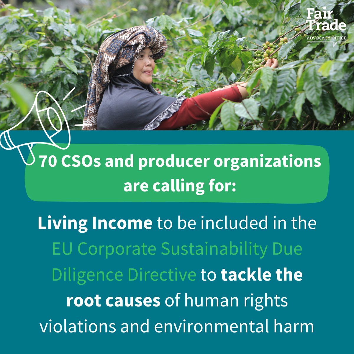 📢 Today 70 CSOs and producer organisations from Africa, Latin America, Asia and Europe sent a letter to #EU lawmakers. 🗣️We are calling on them to not forget non-wage workers, by recognizing #LivingIncome as a #HumanRight in the annex of the #CSDDD 🌱 👉fairtrade-advocacy.org/wp-content/upl…