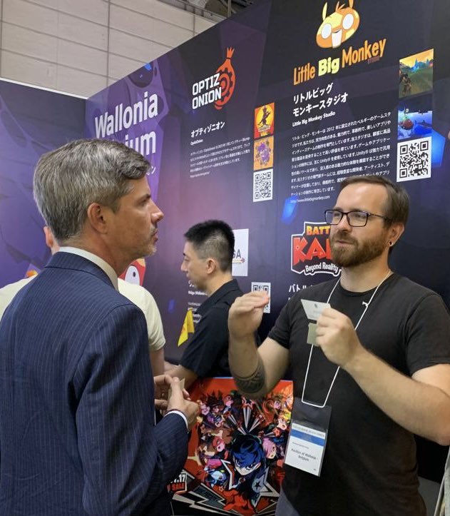 Working hard <a href="/tokyo_game_show/">TOKYO GAME SHOW／東京ゲームショウ</a> thks to  <a href="/OptizOnionGames/">OptizOnion Games 🧅</a> on <a href="/AWEX_Asia/">AWEX Asia-Pacific</a> pavilion together with <a href="/WALGAbe/">WALGA</a> <a href="/LBMstudio/">Little Big Monkey</a> &amp; <a href="/BattleKart/">BattleKart</a> 
<a href="/BelgiumEmbJapan/">Belgium in Japan　駐日ベルギー大使館</a>