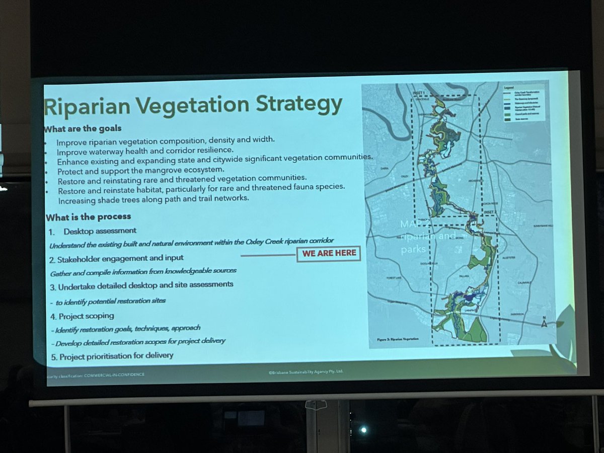 HugePossum's tweet photo. Discussing the massive Oxley Creek restoration project with the community @brisbanecityqld - maybe an initial 1000ha of riparian restoration if all goes well in the middle of #brisbane https://t.co/UczWLTL51G