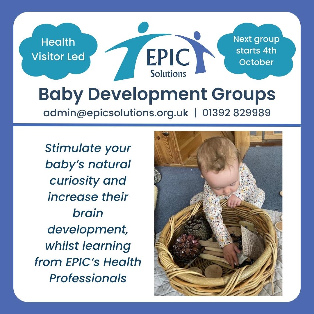 EPICSolutionsEx's tweet photo. These ‘treasure’ sessions are perfect for both you and your baby (0-18 months). They are a natural follow on from our post natal groups but we would love to welcome any new parents and babies to join us. https://t.co/DVQjNY9v2b