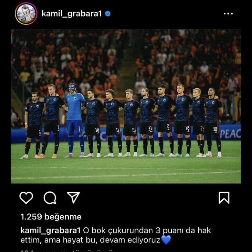 💩BOK Çukuru mu?
Kopenhag kalecisi Kamil Grabara’nın IG paylaşımı❗️

Stad bok çukuruysa, seyircisi ne oluyor?