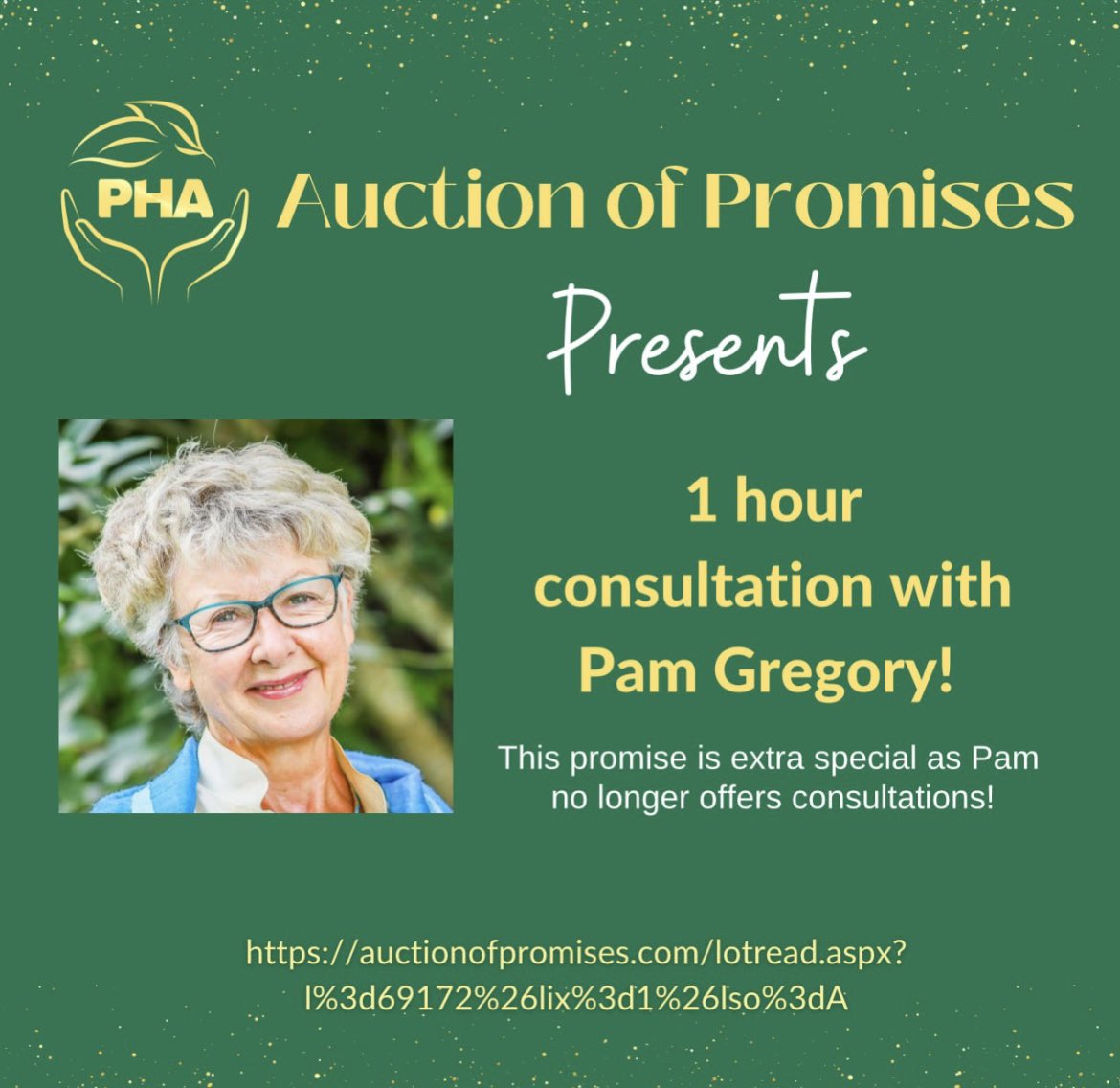 🤩🥳🤩🥳🤩🥳🤩🥳🤩🥳🤩🥳🤩

Calling all Pam Gregory fans (and there are many of you around the world)! This is your chance to get a private, one on one consultation with the lovely lady herself, something she no longer does due to her heavy workload.  Not to be missed!

Place