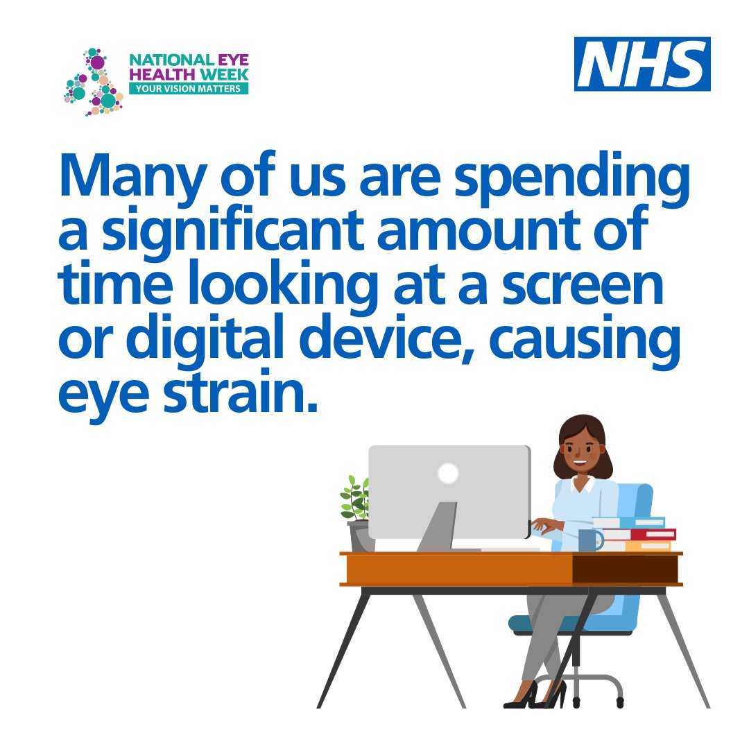To reduce the discomfort of digital eye strain, try to use the 20/20/20 rule in your day:

✅ Look up from the screen every 20 minutes.

✅ Look at something 20 feet away for 20 seconds.

#EyeHealthWeek2023 #EyeWeek #VisionMatters 👁️