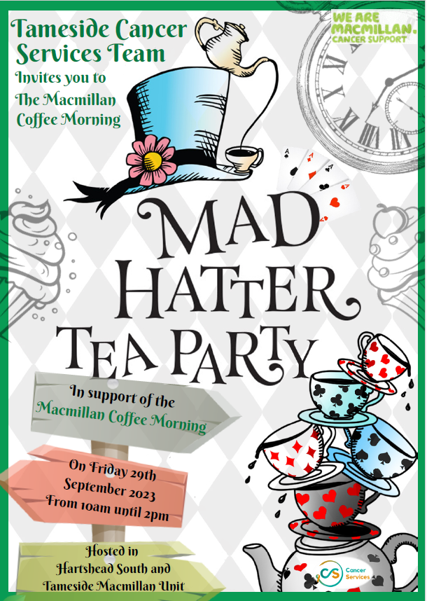 Tameside & Glossop ICFT Cancer Services (@tandgcancer) on Twitter photo The annual Macmillan Coffee Morning! βοΈJoin our Tameside Cancer Services Team and visit the Macmillan Unit and Hartshead South for tasty treats, cakes and have a lovely cuppa to raise money for Macmillan. We'll see you there!π§π° <a href="/k_mantron/">Kevin Parker-Evans (He/Him)</a> <a href="/StephGooder/">Steph Gooder</a> The annual Macmillan Coffee Morning! βοΈJoin our Tameside Cancer Services Team and visit the Macmillan Unit and Hartshead South for tasty treats, cakes and have a lovely cuppa to raise money for Macmillan. We'll see you there!π§π° <a href="/k_mantron/">Kevin Parker-Evans (He/Him)</a> <a href="/StephGooder/">Steph Gooder</a>