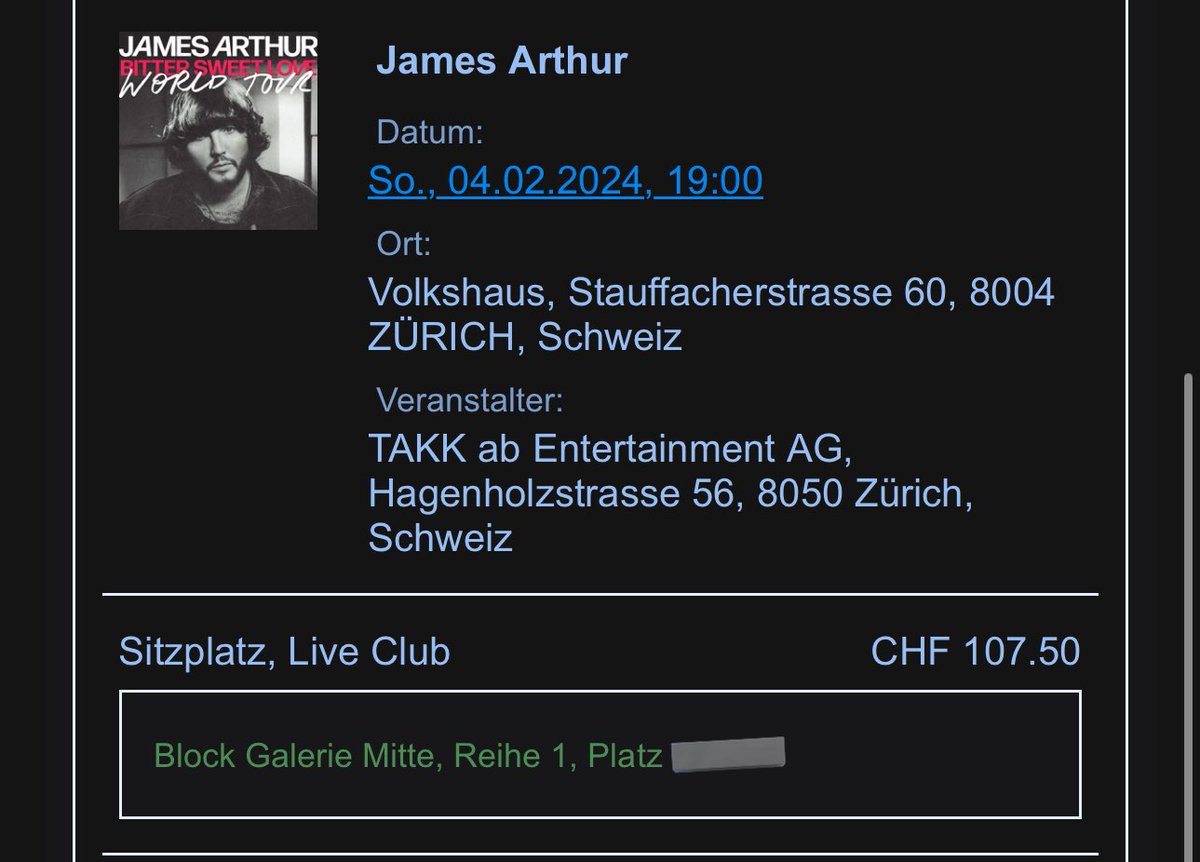 notetoanxiety's tweet image. Finally gonna see @JamesArthur23 live again next year ♥️ #JArmy