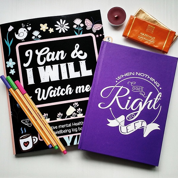 I'm taking it slow and steady this month to help my health, so instead of working on my novel, I'm focusing on free writing and mindful journaling. These notebooks are proving very useful, along with a few treats for extra encouragement! #wellbeing #writerslife #mecfs